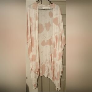 Womens Treasure & Bond One Size pink and white high low kimono cover up